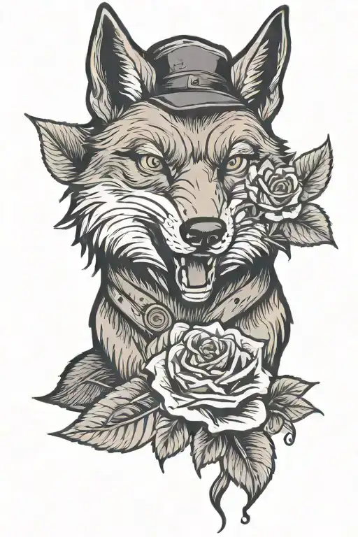 Big Bad Wolf Holding Rose