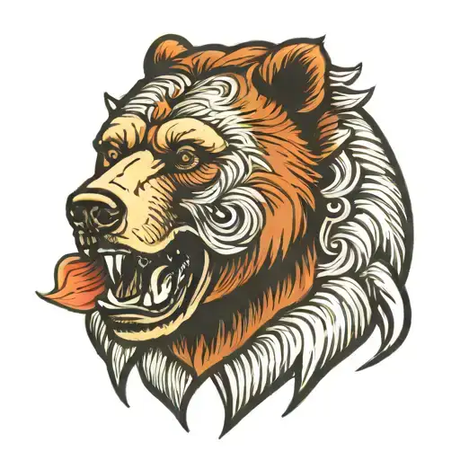 Bear Head With Mouth Open