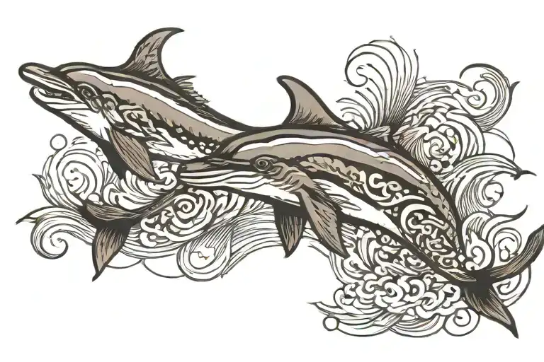 Dolphins And Fish Swimming