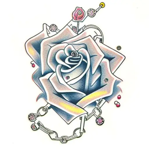 Rose With Diamond Chain
