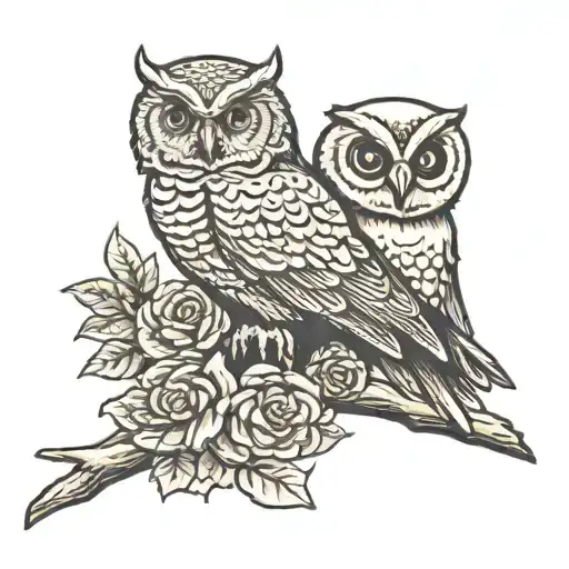 Skull And Owl Perched On Top