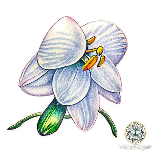 A Realistic Snowdrop Flower With Delicate Watercolor Brushstrokes