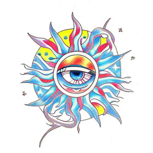 Sun With Eye In The Center