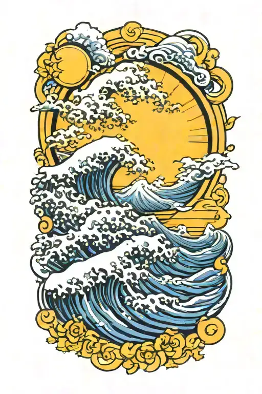 Sky Was Yellow And The Sun Was Blue Ocean Wave