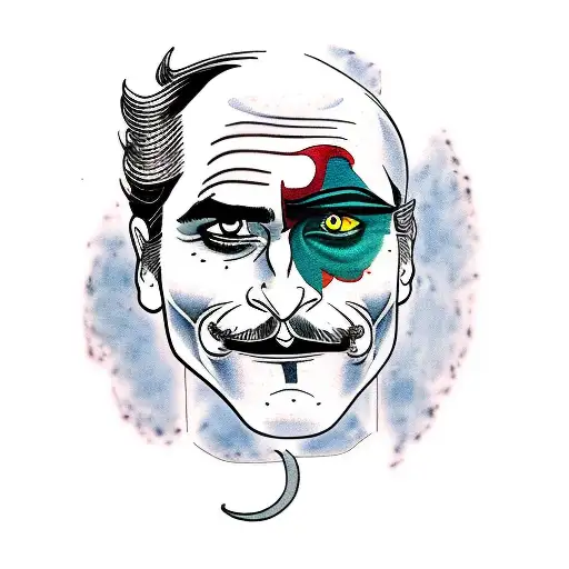 Joaquin Phoenix Half Joker Face