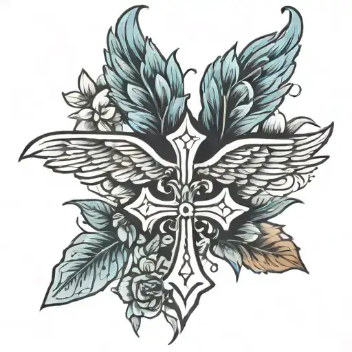 Cross Wings Rosary Flowers Symbolizing