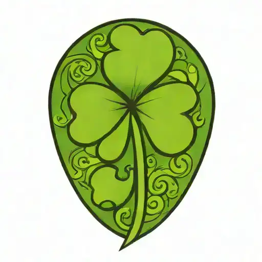 Four Leaf Clover Irish Harp