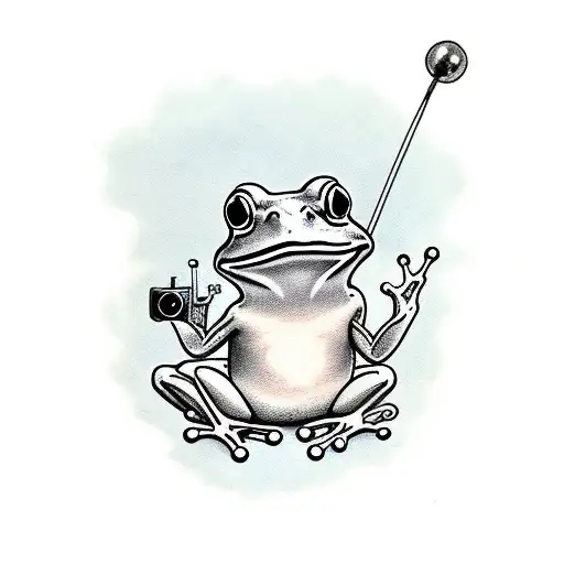 Frog With A Camera Taking A Picture