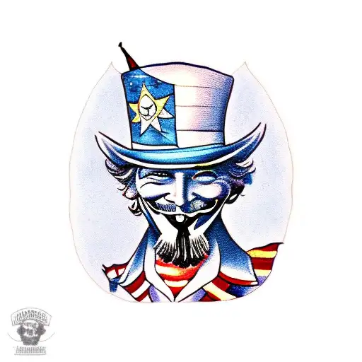 Uncle Sam Wearing A Guy Fawkes Mask