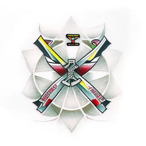 Cross With Taekwondo Black Belt Wrapped Around It