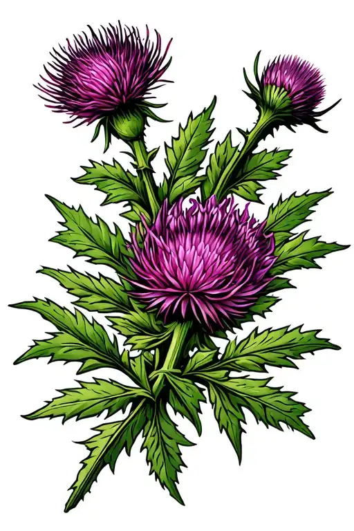 Canadian And Scottish Thistle Intertwined