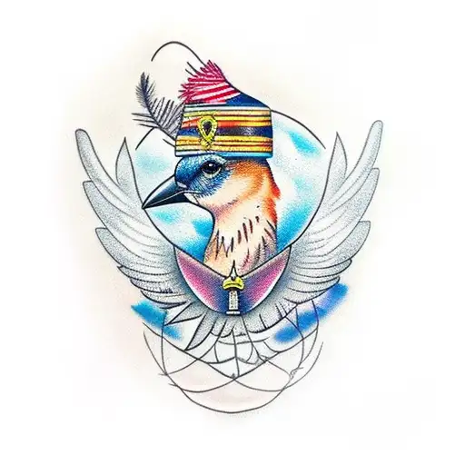 Bird Feather With The Name Nancy As Morse Code In The Feather Branch