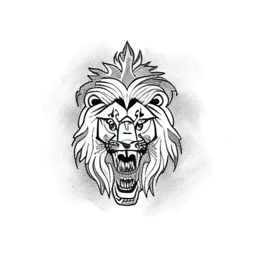 A Fierce Lion Hunting Its Prey In The Wild