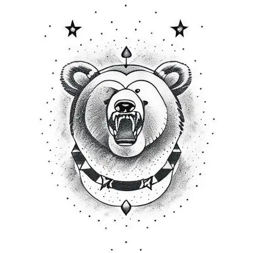 A Powerful Bear Asserting Dominance In Its Territory