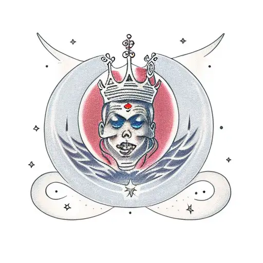 Moon With Queens Crown With Symbol Of True Love Found Souls Intertwined