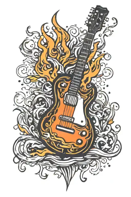 Eletric Guitar On Fire