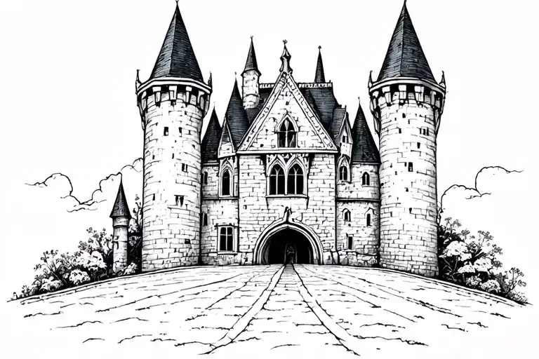 Gothic Castle With 2 Large Toweres