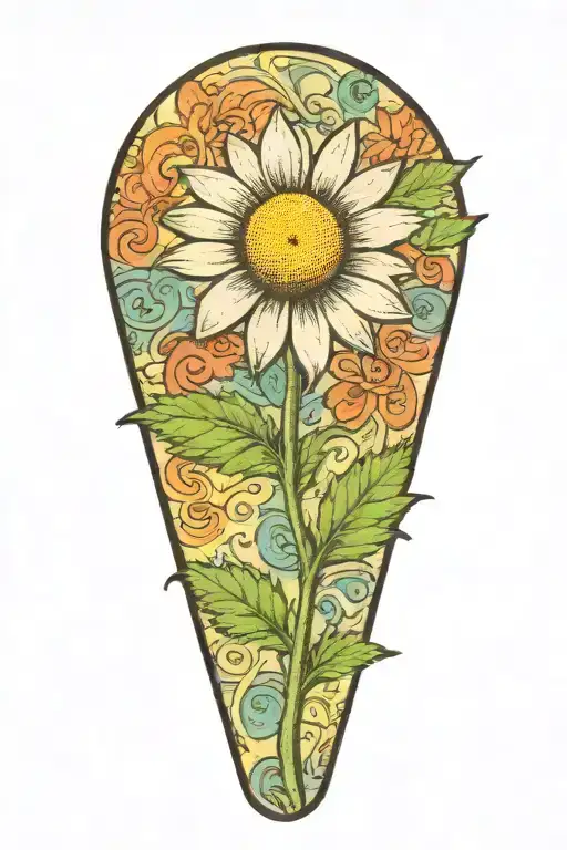 A Daisy Flower On An Outstretched Stalk That Smiles From Marijuana