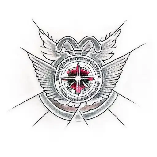 A Cross With Wings And A Halo Made Out Of Coffee Beans