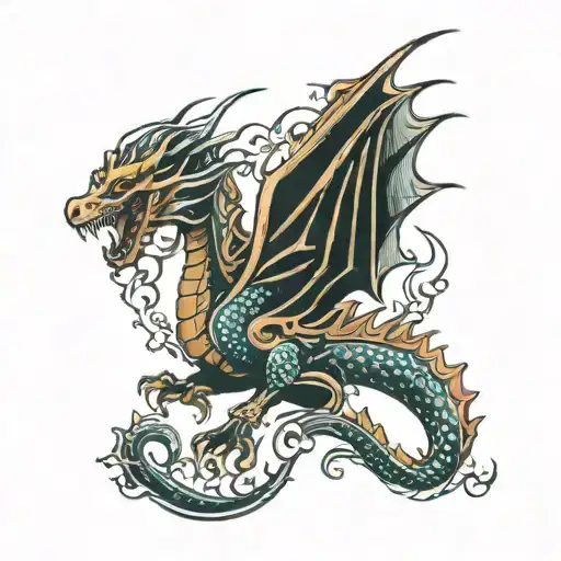Mythological Creature Like A Dragon