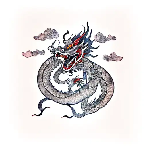 A Chinese Dragon Wrapping Around A Jiu-jitsu Belt