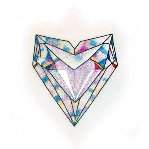 A Heart-shaped Diamond With Intricate Crystal Patterns
