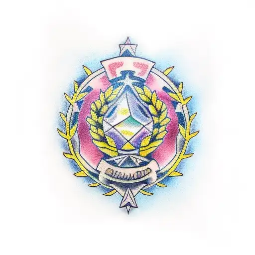 Diamond With Laurel Wreath