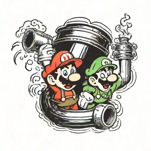 Mario Bros Coming Out Of A Pipe