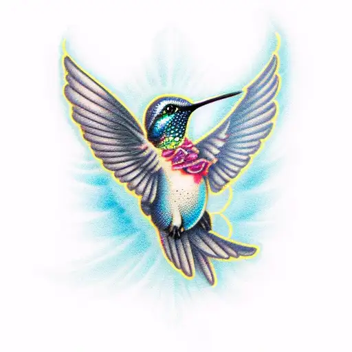 Hummingbird With Angel Halo