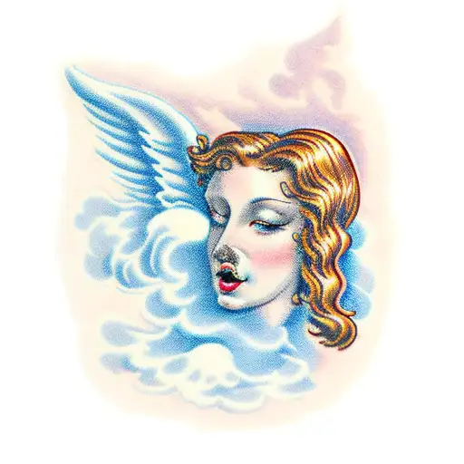 Renaissance Angel On A Cloud