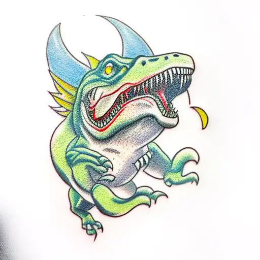 Flying T-rex New Shcool Colorful