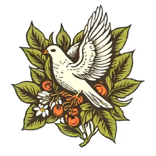 Dove Carrying An Olive Branch