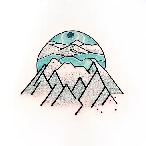 Mountain Range With Name Grady Under