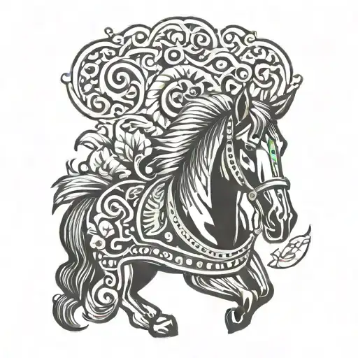 Skenderbeg Old School Tattoo On A Horse