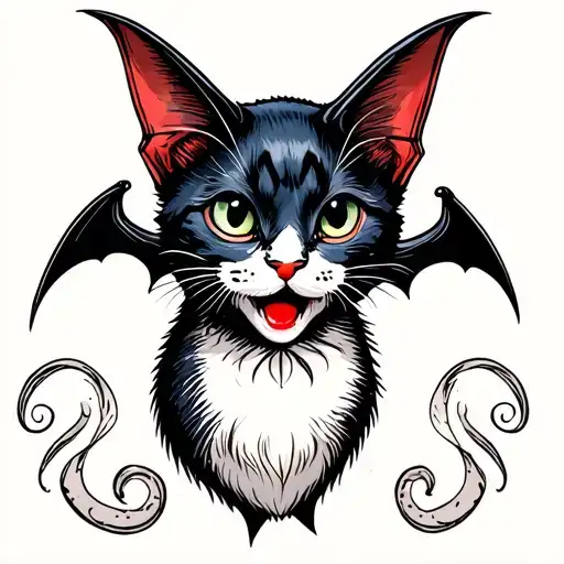 Cute Vampire Cat Bat