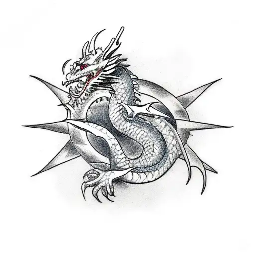 Dragon Entwined In A Sword