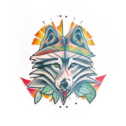 Woolf With Black Sun And Forest