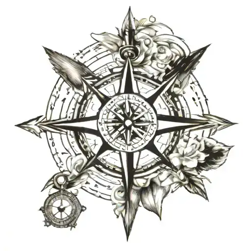 Compass With A Heart In The Middle Of It