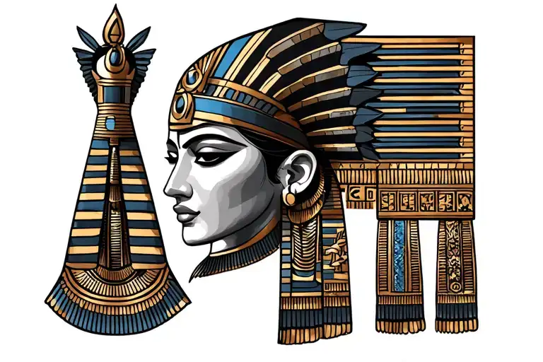 Egyptian Style Black And Grey