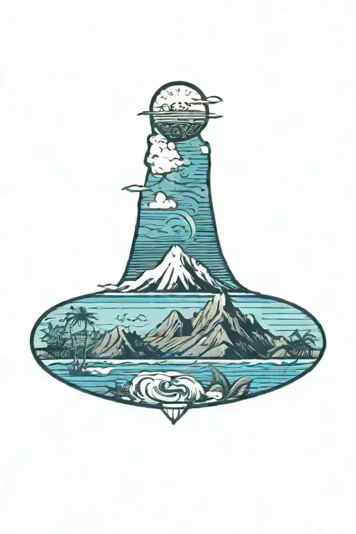 Mountain And Tropical Beach