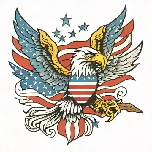 American Flag With Eagle