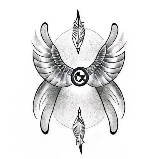 Infinity Symbol With Feathers