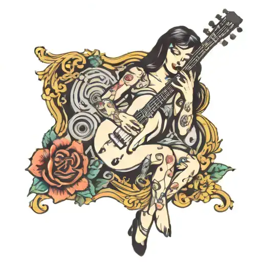 A Woman Playing Guitar