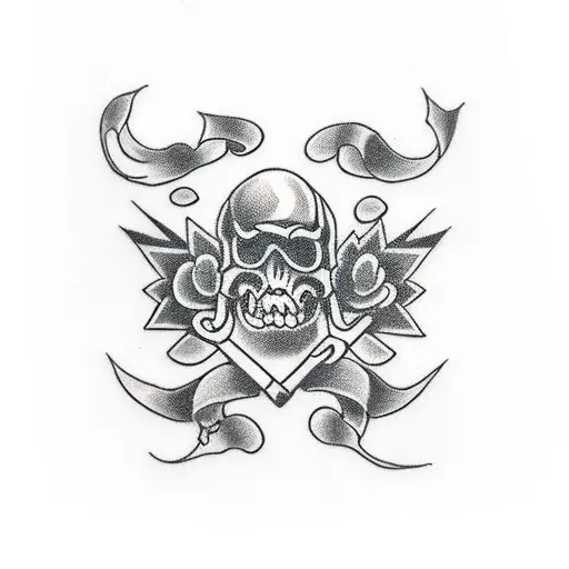 A Small Black And White Tattoo For A Rock Lover Guy