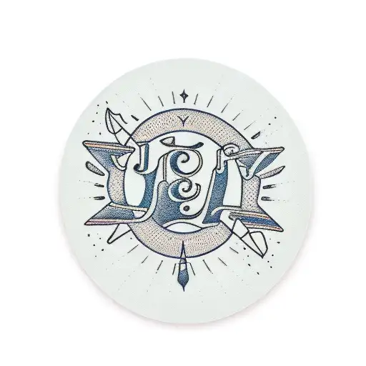 Jack And Marley Written In Cursive In The Shape Of A Circle