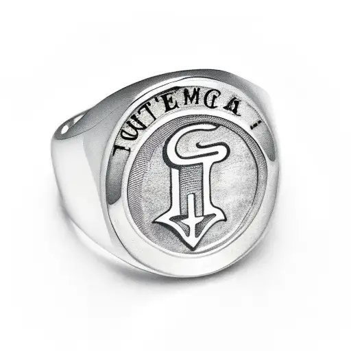 Signet Ring With A H On It Linked To A House Key