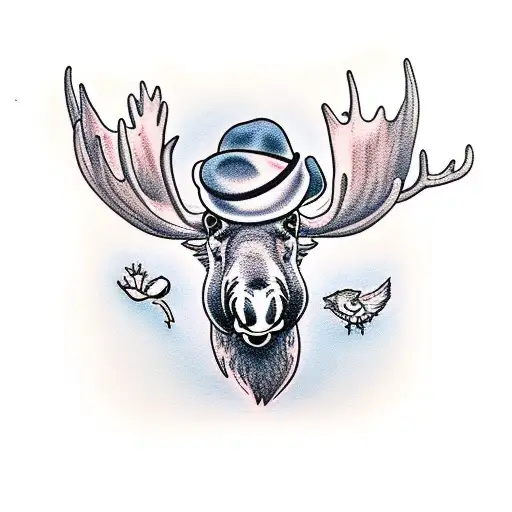 Moose With Baby Moose