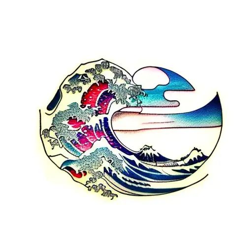 Small Japanese Waves With Color