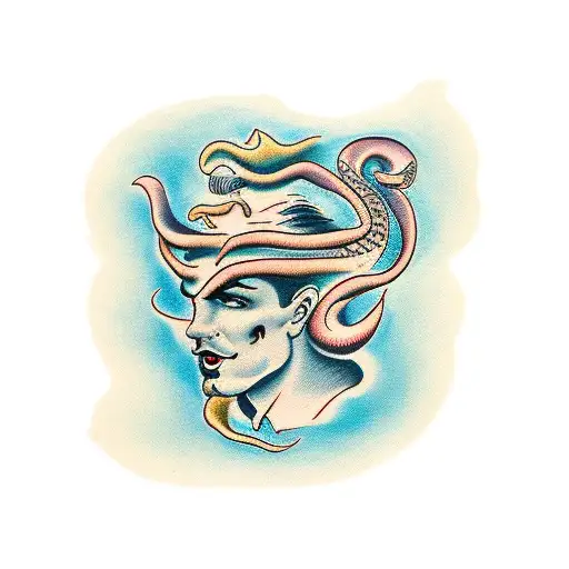 Beautiful Man With Snake Hair