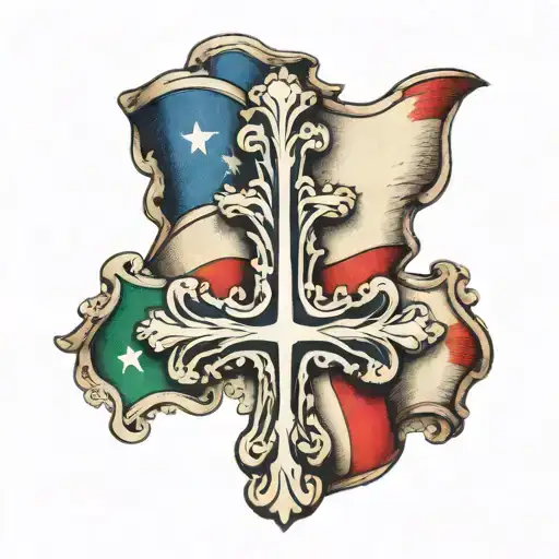 Cross With Italian Flag